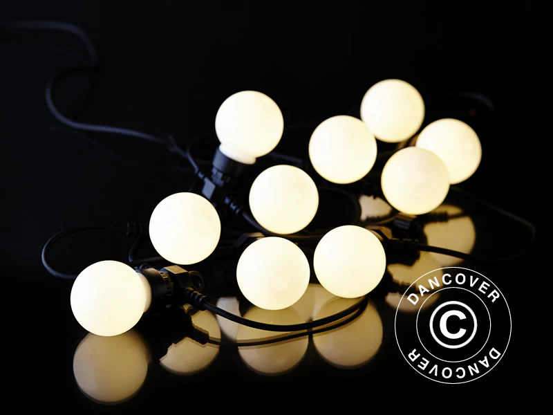 Łańcuch świetlny LED Lucas, Zestaw startowy, 3m, Czarny/Oszroniony/Ciepły Biały - Image 3