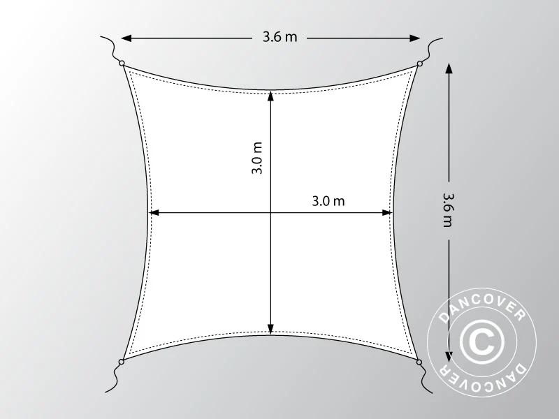 Żagiel przeciwsłoneczny 3,6x3,6m, Kwadratowy, Antracyt - Image 7