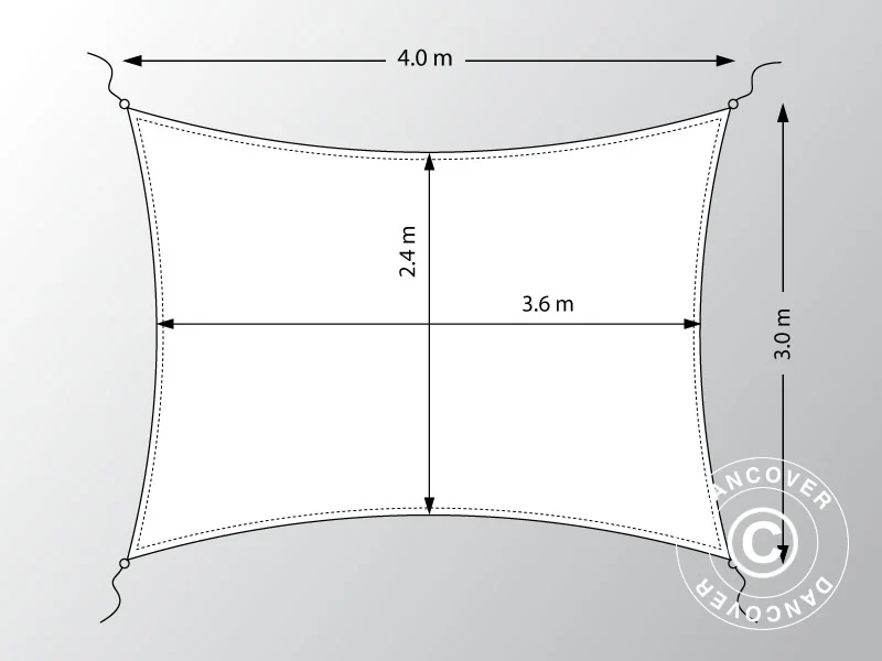 Żagiel przeciwsłoneczny 3x4m, Prostokątny, Antracyt - Image 6