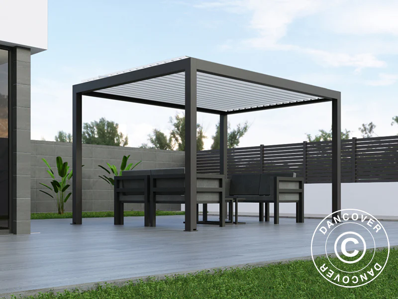 Bioklimatyczna pawilon pergola Génova, 4x4m, Antracyt/Biały - Image 2