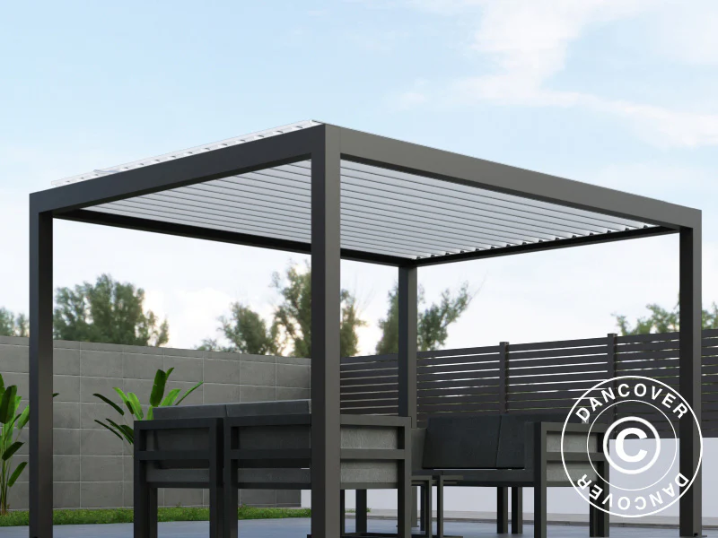 Bioklimatyczna pawilon pergola Génova, 4x4m, Antracyt/Biały - Image 3