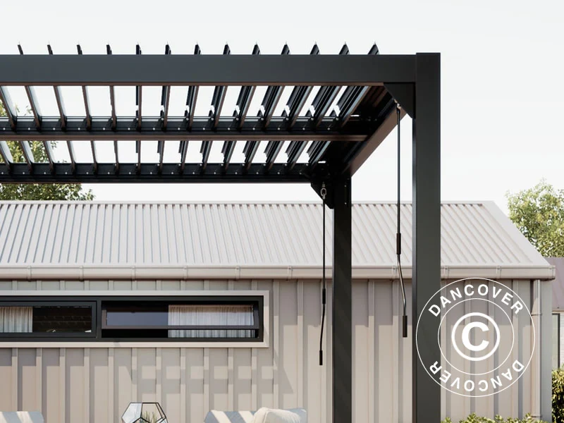 Bioklimatyczna pawilon Pergola San Pablo Alu+, 3x3m, czarny - Image 9