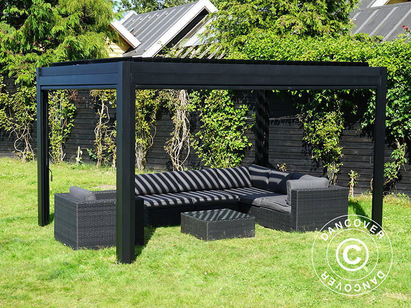 Bioklimatyczna pawilon Pergola San Pablo Alu+, 3x4m, czarny - Image 11