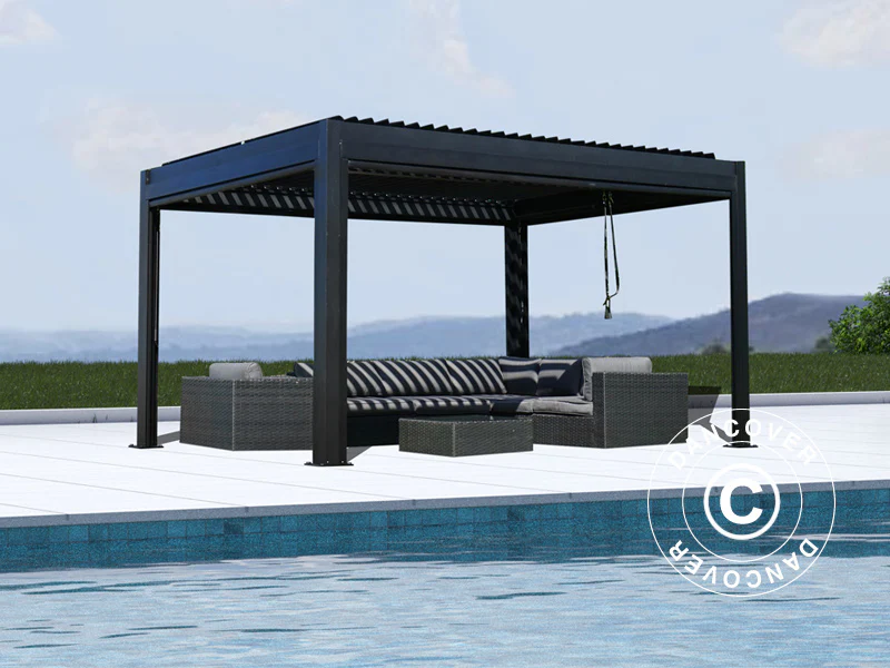 Bioklimatyczna pawilon Pergola San Pablo Alu+, 3x4m, czarny - Image 2