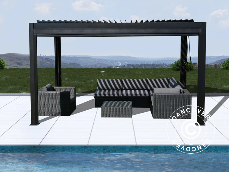 Bioklimatyczna pawilon Pergola San Pablo Alu+, 3x4m, czarny - Image 3