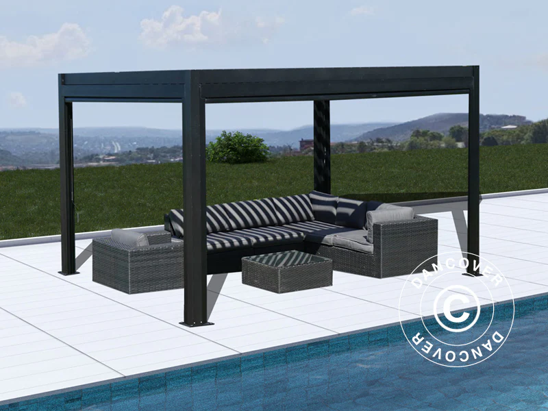 Bioklimatyczna pawilon Pergola San Pablo Alu+, 3x4m, czarny - Image 4