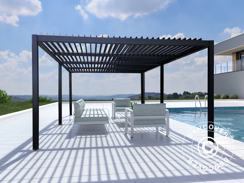 Bioklimatyczna pawilon Pergola San Pablo Alu+, 3x5,8m, Czarny - Image 2