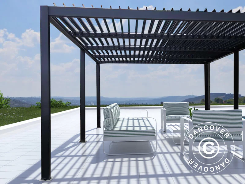 Bioklimatyczna pawilon Pergola San Pablo Alu+, 3x5,8m, Czarny - Image 3