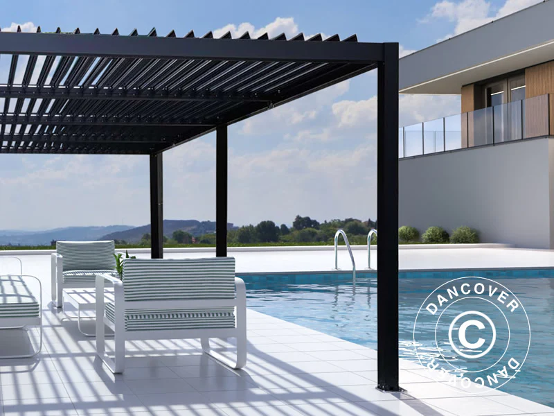 Bioklimatyczna pawilon Pergola San Pablo Alu+, 3x5,8m, Czarny - Image 4