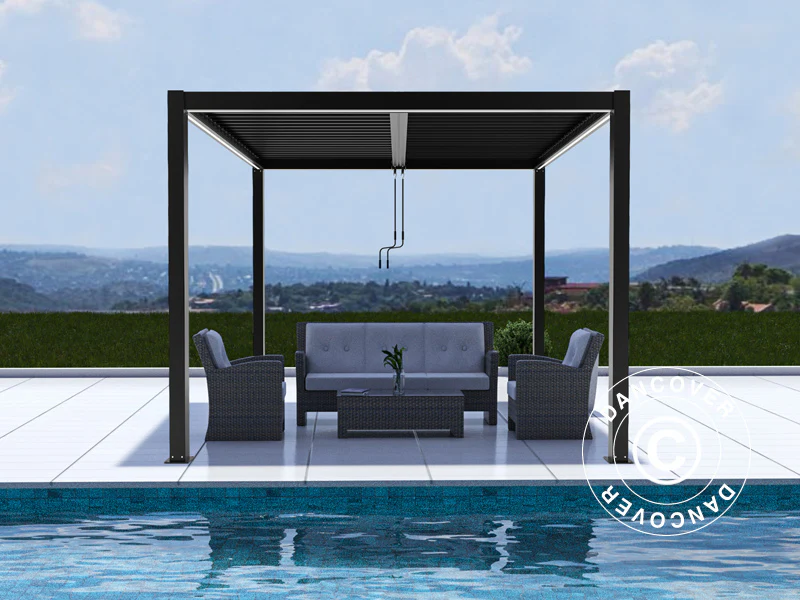 Bioklimatyczna pawilon Pergola San Pablo Alu+, 4x4m, czarny - Image 2