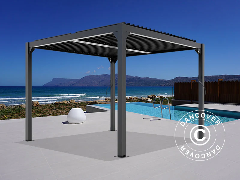 Bioklimatyczna pawilon Pergola San Pablo Alu+, 4x4m, czarny - Image 3