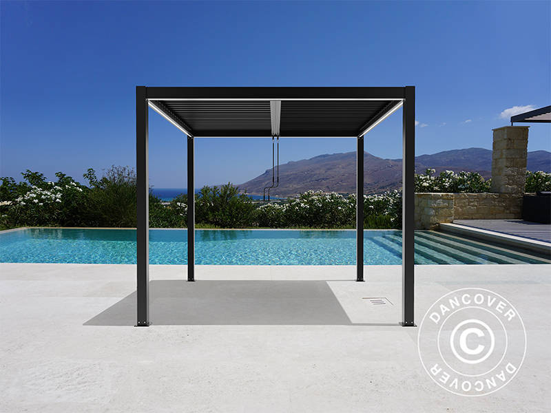 Bioklimatyczna pawilon Pergola San Pablo Alu+, 4x4m, czarny - Image 4