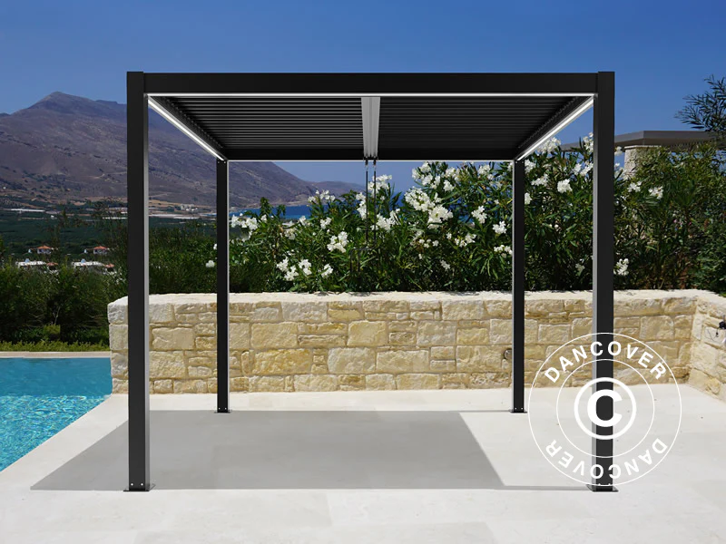 Bioklimatyczna pawilon Pergola San Pablo Alu+, 4x4m, czarny - Image 6