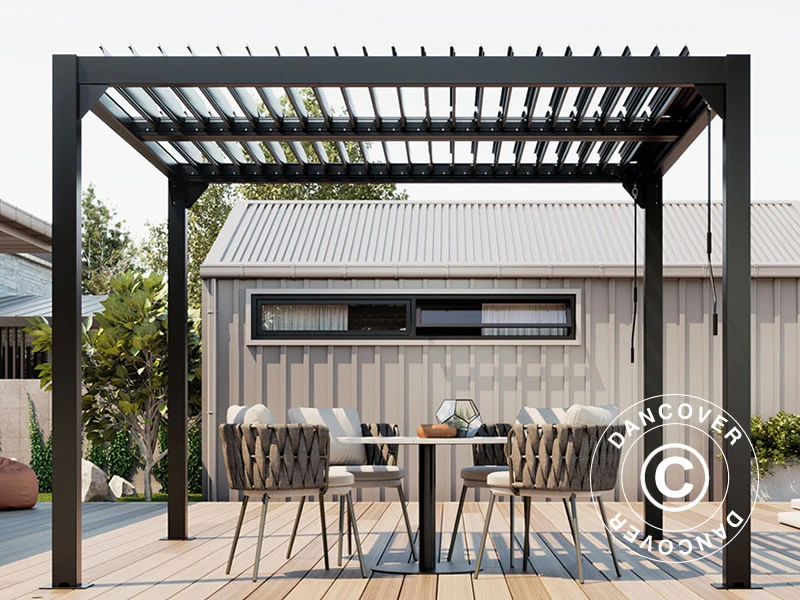 Bioklimatyczna pawilon Pergola San Pablo Alu+, 4x4m, czarny - Image 7