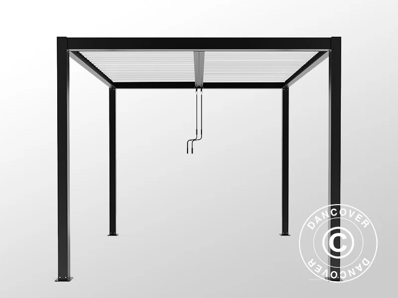 Bioklimatyczna pawilon Pergola San Pablo Alu+, 4x4m, Czarny/Biały - Image 4