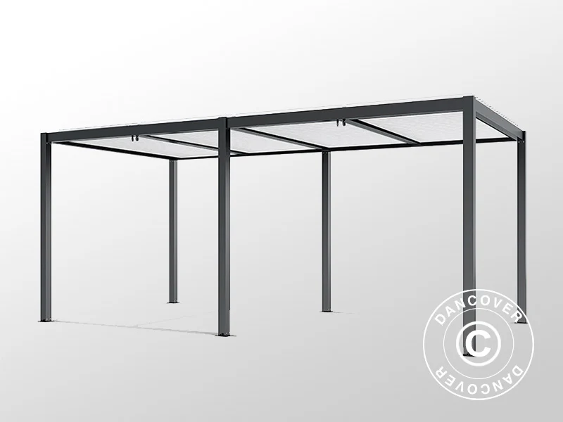 Bioklimatyczna pawilon Pergola San Pablo Alu+, 4x5,8m, Czarny/Biały - Image 4