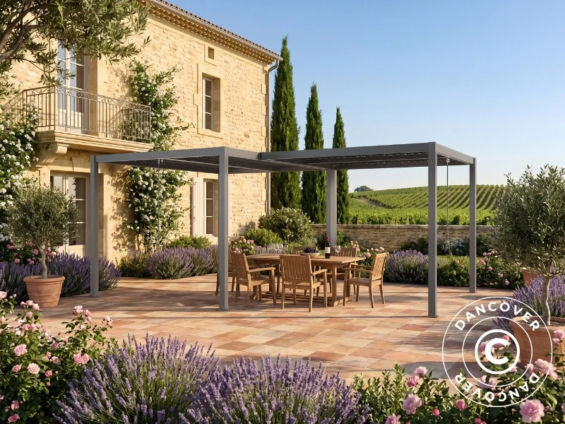 Bioklimatyczna pergola pawilon ogrodowy San Pablo Alu+, 3x3m, 3x4m, Czarny, 2 szt. - Image 2