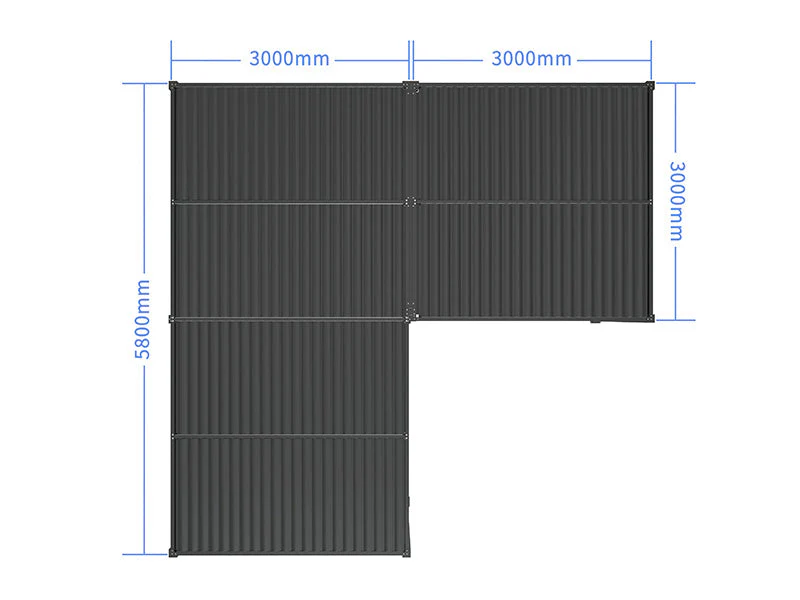 Bioklimatyczna pergola pawilon ogrodowy San Pablo Alu+, 3x3m, 3x5,8m, Czarny, 2 szt. - Image 6