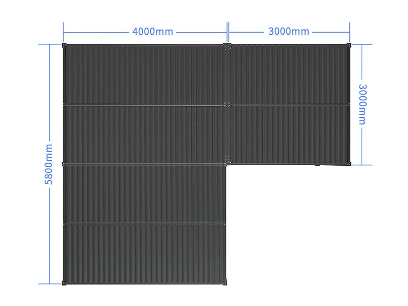 Bioklimatyczna pergola pawilon ogrodowy San Pablo Alu+, 3x3m, 4x5,8m, Czarny, 2 szt. - Image 6