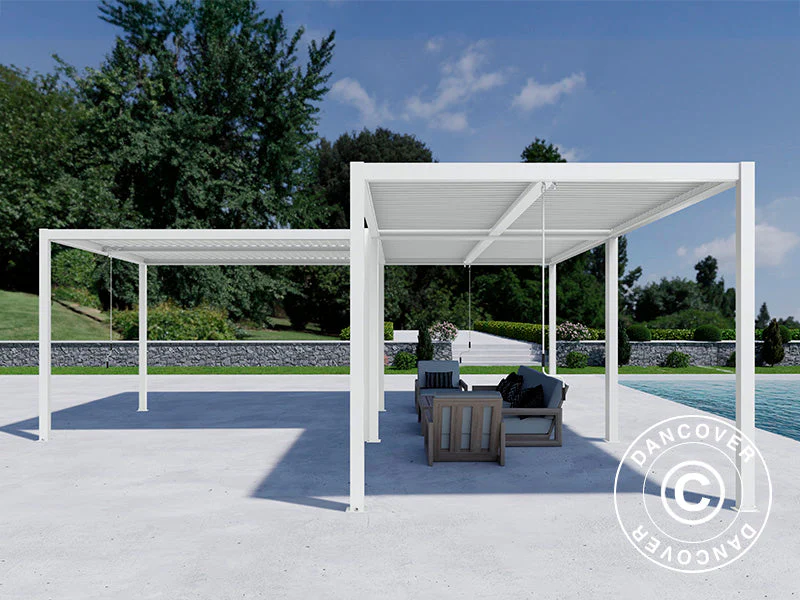 Bioklimatyczna pergola pawilon ogrodowy San Pablo Alu+, 3x3m, Biały, 3 szt. - Image 2