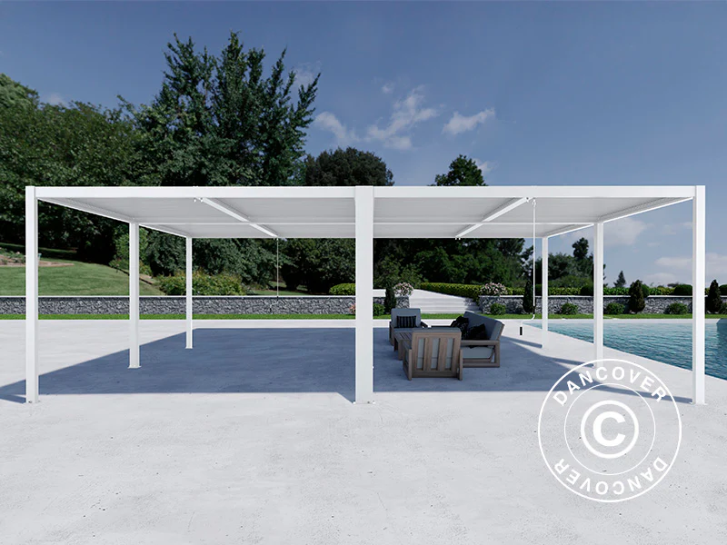 Bioklimatyczna pergola pawilon ogrodowy San Pablo Alu+, 3x3m, Biały, 4 szt. - Image 3