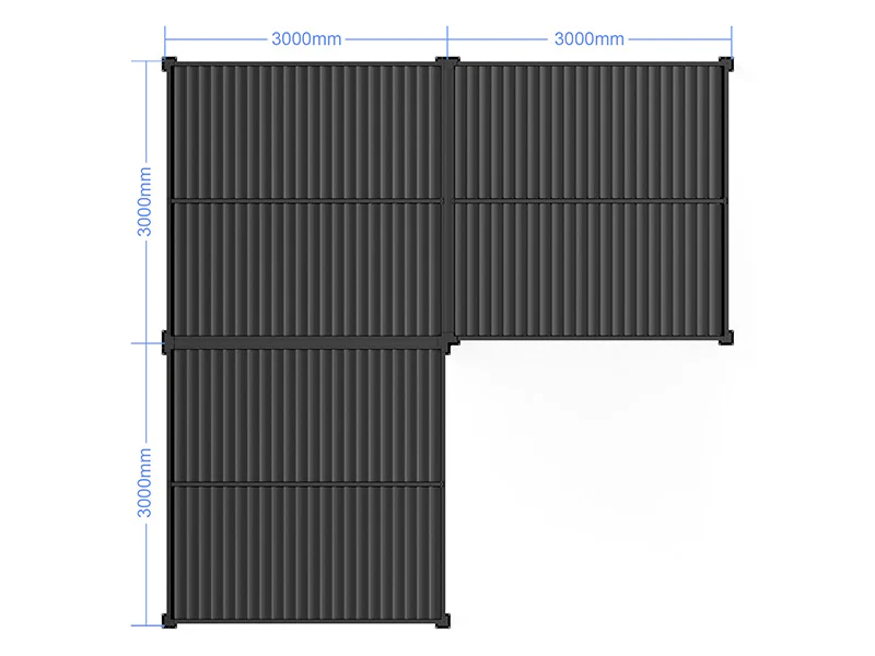Bioklimatyczna pergola pawilon ogrodowy San Pablo Alu+, 3x3m, Czarny, 3 szt. - Image 6