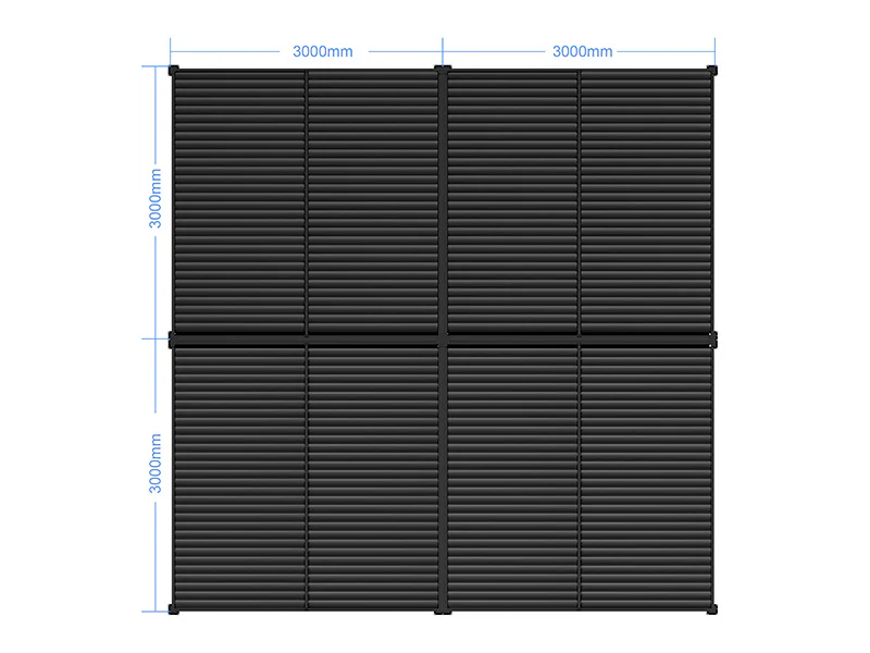 Bioklimatyczna pergola pawilon ogrodowy San Pablo Alu+, 3x3m, Czarny, 4 szt. - Image 6