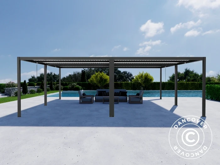 Bioklimatyczna pergola pawilon ogrodowy San Pablo Alu+, 3x3m, Czarny/Biały, 4 szt. - Image 4