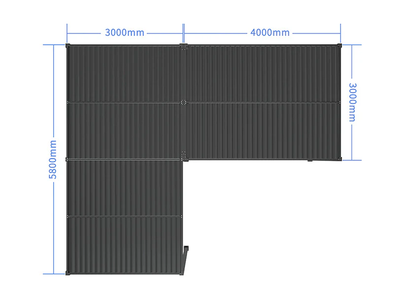 Bioklimatyczna pergola pawilon ogrodowy San Pablo Alu+, 3x4m, 3x5,8m, Czarny, 2 szt. - Image 6