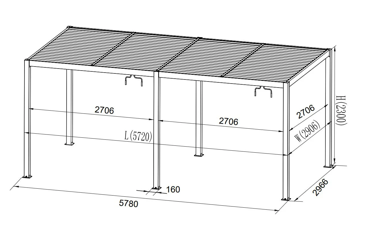Bioklimatyczna pergola pawilon ogrodowy San Pablo Alu+, 3x4m, 4x4m, 3x5,8m, Biały, 3 szt. - Image 9