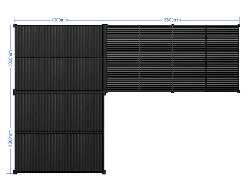 Bioklimatyczna pergola pawilon ogrodowy San Pablo Alu+, 3x4m, 4x4m, 3x5,8m, Czarny, 3 szt. - Image 6