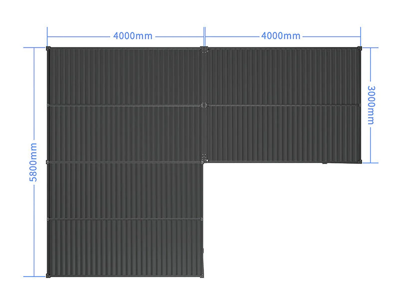 Bioklimatyczna pergola pawilon ogrodowy San Pablo Alu+, 3x4m, 4x5,8m, Czarny, 2 szt. - Image 6