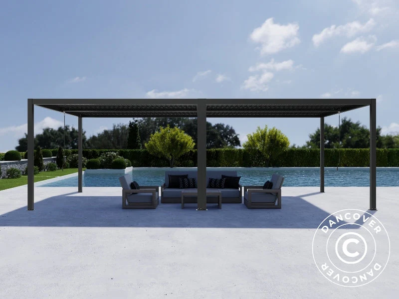 Bioklimatyczna pergola pawilon ogrodowy San Pablo Alu+, 3x4m, Czarny, 2 szt. - Image 3