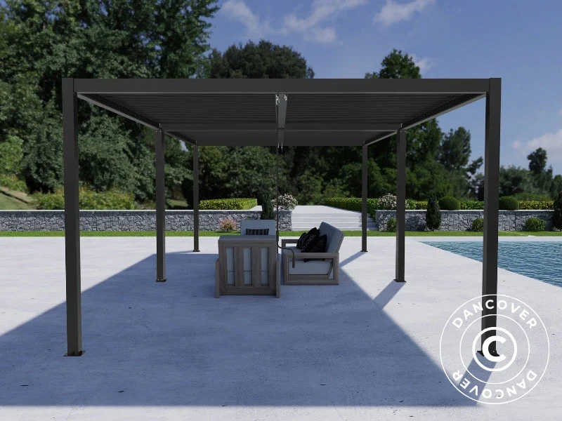 Bioklimatyczna pergola pawilon ogrodowy San Pablo Alu+, 3x4m, Czarny, 2 szt. - Image 4