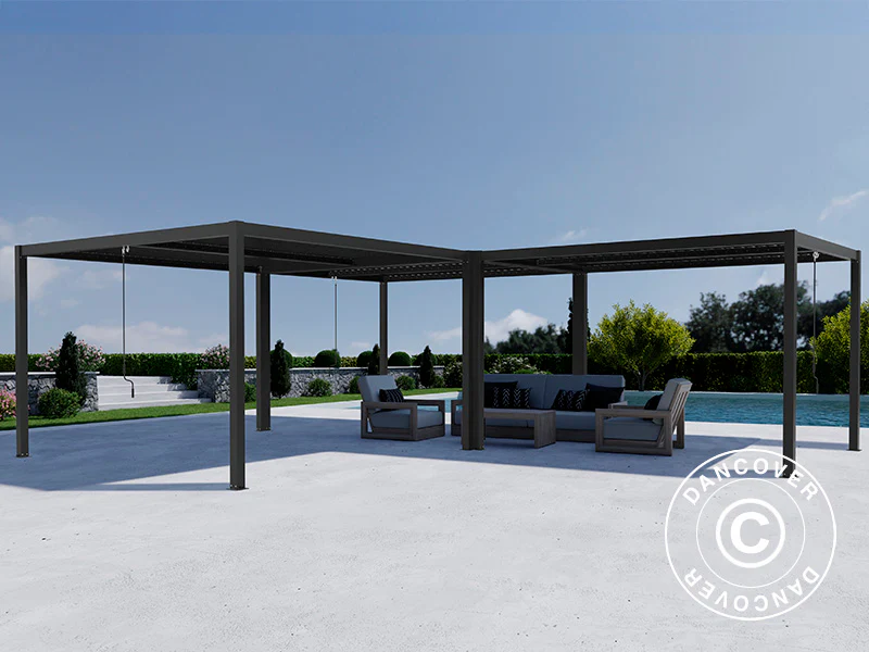 Bioklimatyczna pergola pawilon ogrodowy San Pablo Alu+, 3x4m, Czarny, 3 szt. - Image 4