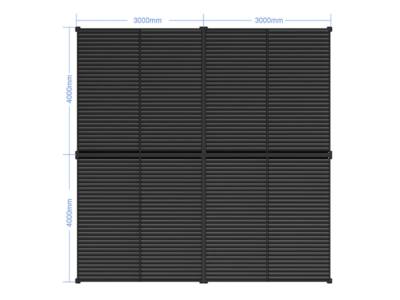 Bioklimatyczna pergola pawilon ogrodowy San Pablo Alu+, 3x4m, Czarny, 4 szt. - Image 5