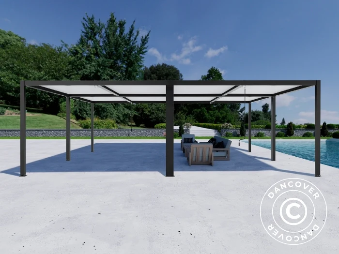 Bioklimatyczna pergola pawilon ogrodowy San Pablo Alu+, 3x4m, Czarny/Biały, 4 szt. - Image 2
