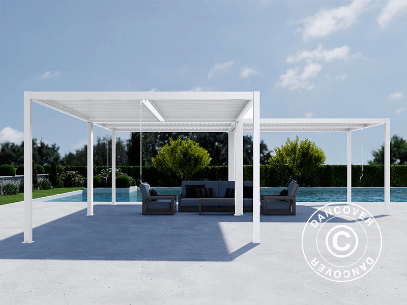 Bioklimatyczna pergola pawilon ogrodowy San Pablo Alu+, 4x4m, Biały, 3 szt. - Image 2