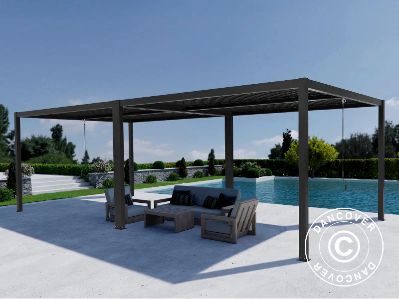 Bioklimatyczna pergola pawilon ogrodowy San Pablo Alu+, 4x4m, Czarny, 2 szt. - Image 2