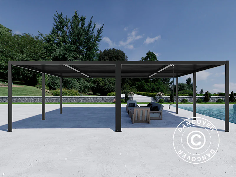 Bioklimatyczna pergola pawilon ogrodowy San Pablo Alu+, 4x4m, Czarny, 4 szt. - Image 2