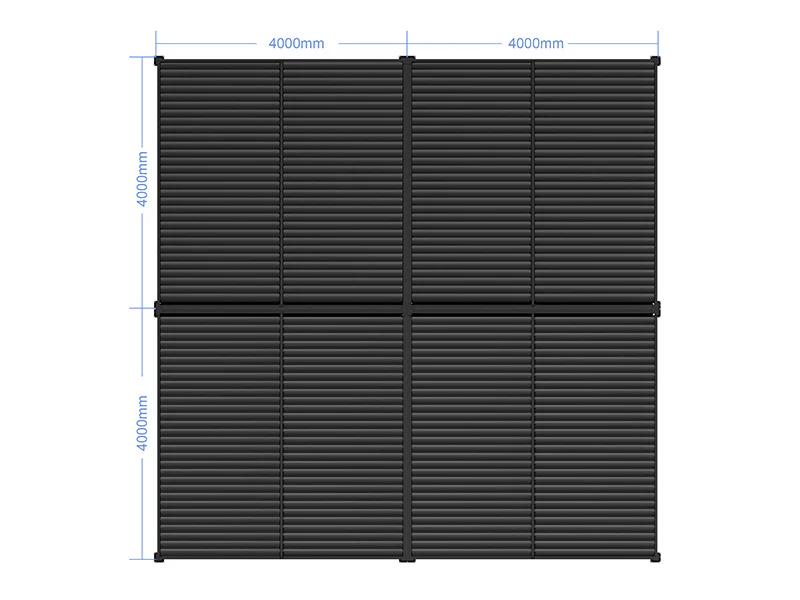 Bioklimatyczna pergola pawilon ogrodowy San Pablo Alu+, 4x4m, Czarny, 4 szt. - Image 6
