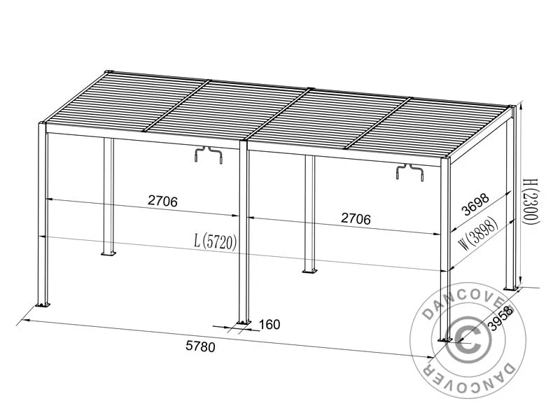 Bioklimatyczna pergola San Pablo Alu+ z drzwiami przesuwnymi, 4x5,8m, Biała - Image 9