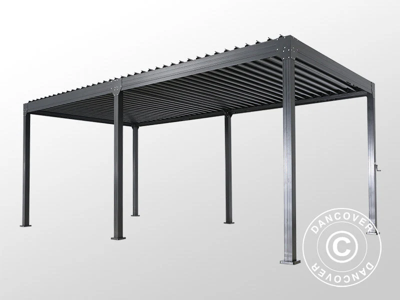 Bioklimatyczny pawilon pergolowy Monterey S2, 3x6m, Czarny - Image 4
