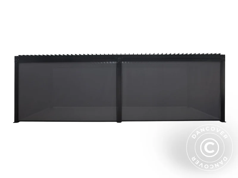 Ścianka boczna do bioklimatycznego pawilonu pergolowego Monterey S2, 4m, Ciemny szary - Image 10