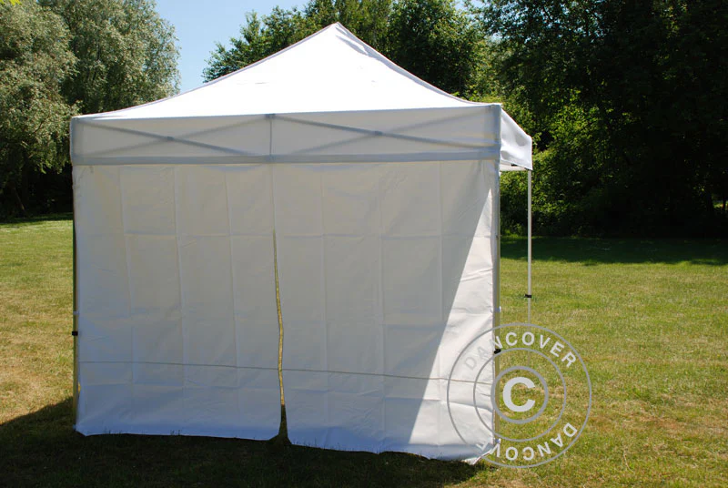 Ścianka boczna z zamkiem błyskawicznym do FleXtents, 5m, Biała - Image 3