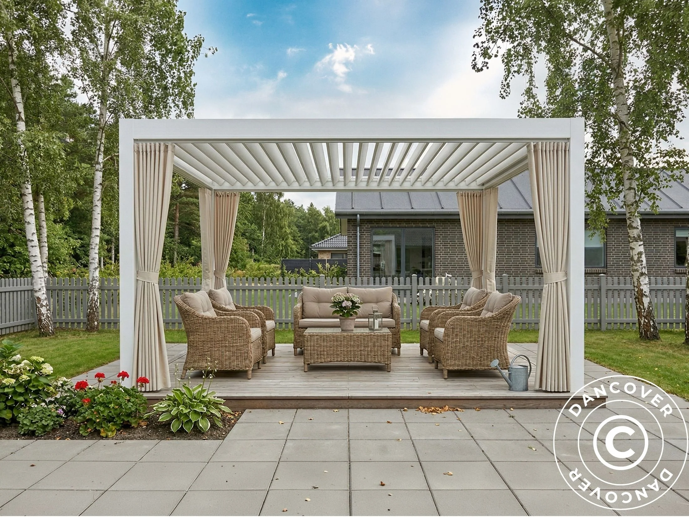 Ścianki boczne i moskitiera do bioklimatycznego pawilonu ogrodowego pergola San Pablo, 3x3m, bezowy - Image 2
