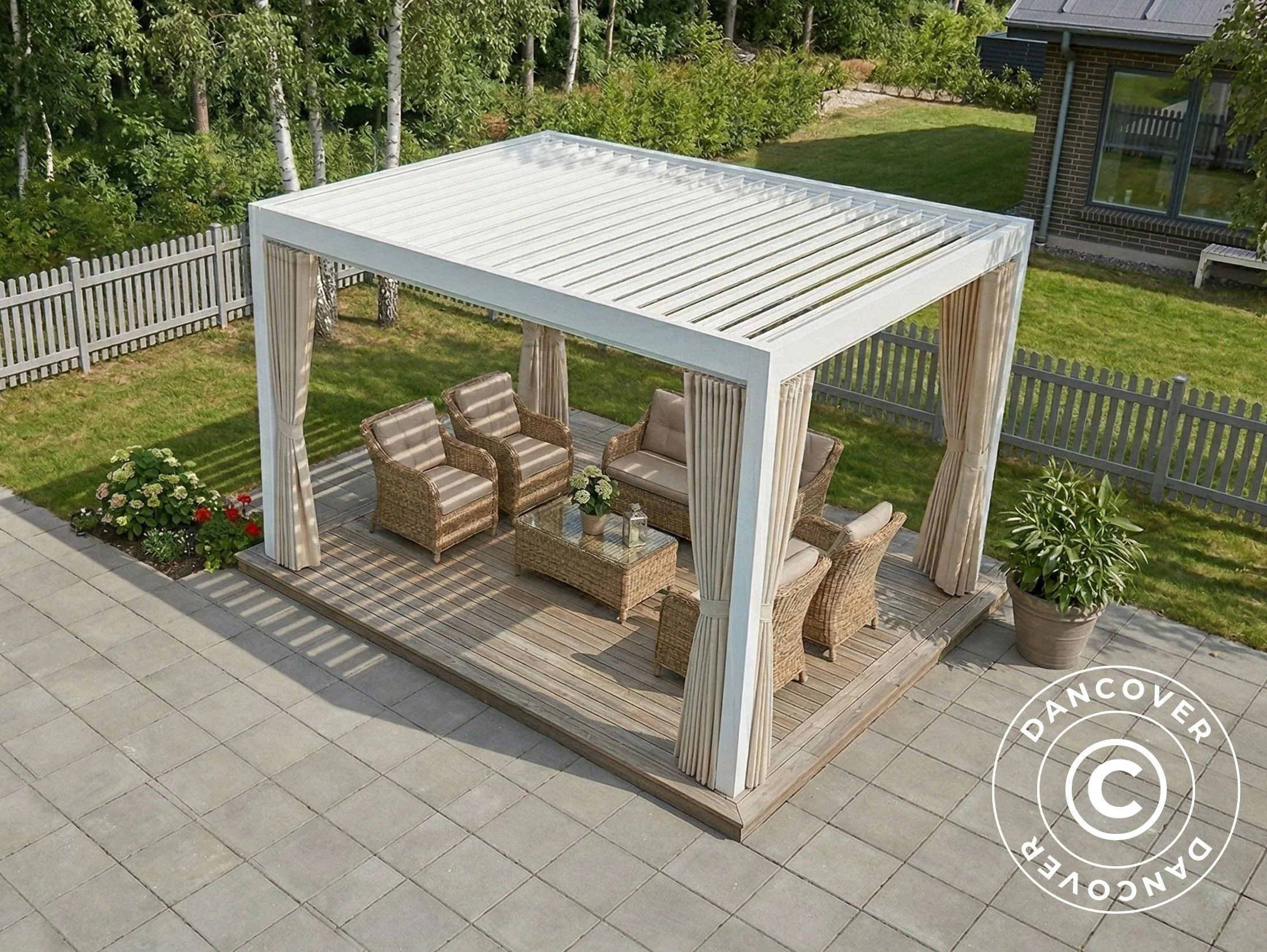 Ścianki boczne i moskitiera do bioklimatycznego pawilonu ogrodowego pergola San Pablo, 3x3m, bezowy - Image 3