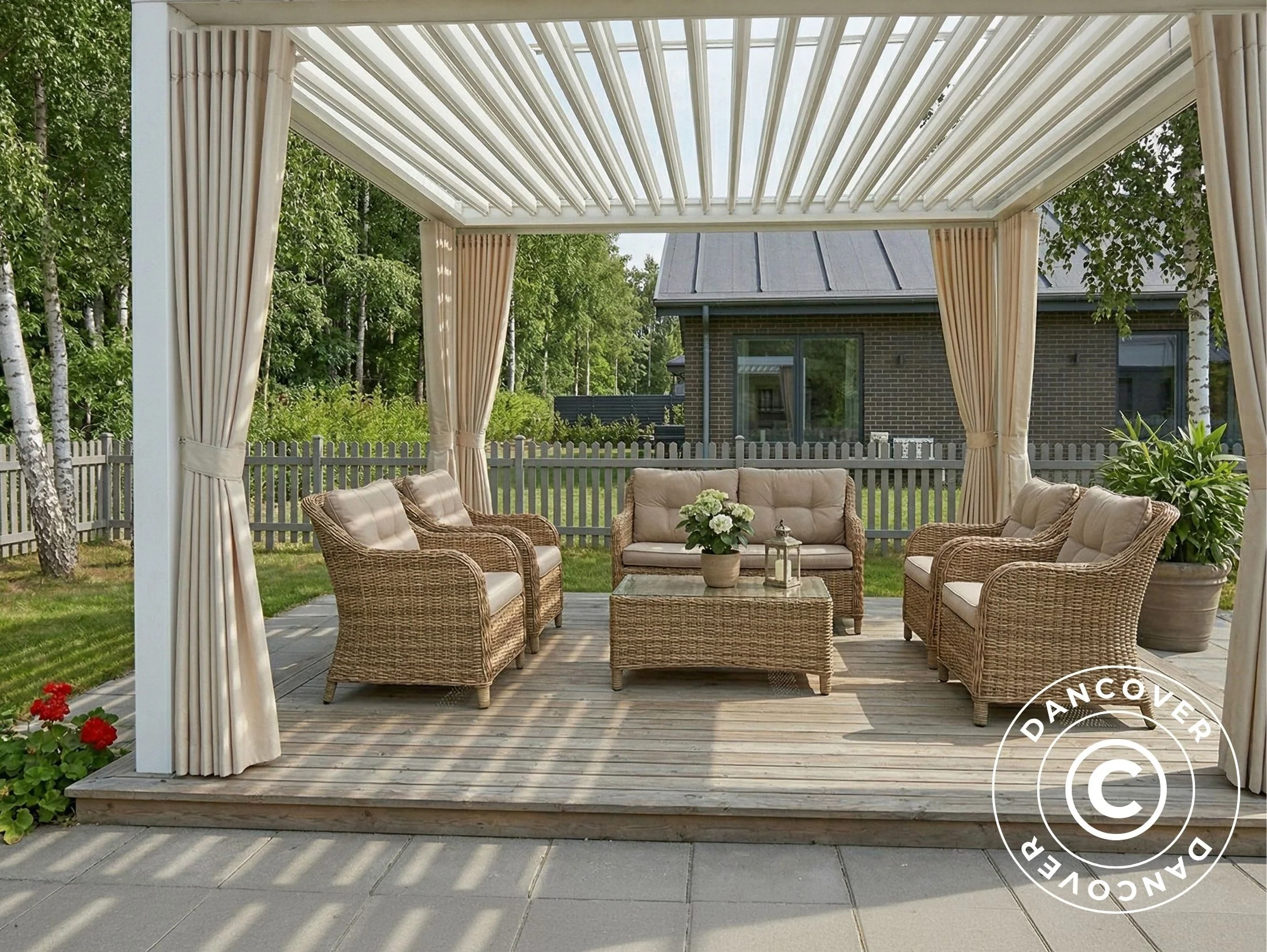 Ścianki boczne i moskitiera do bioklimatycznego pawilonu ogrodowego pergola San Pablo, 3x3m, bezowy - Image 4