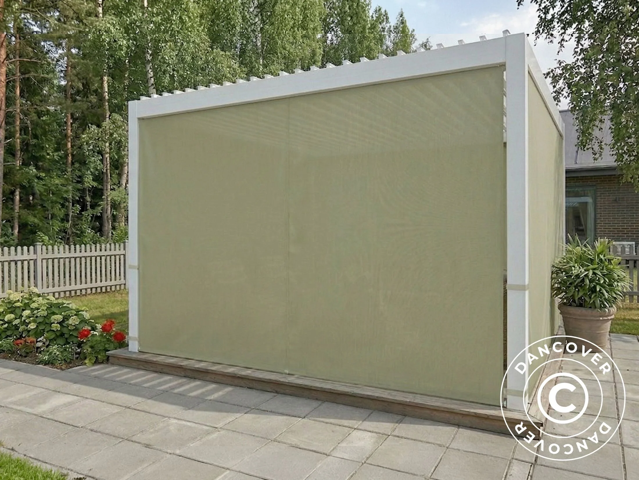 Ścianki boczne i moskitiera do bioklimatycznego pawilonu ogrodowego pergola San Pablo, 3x3m, bezowy - Image 6