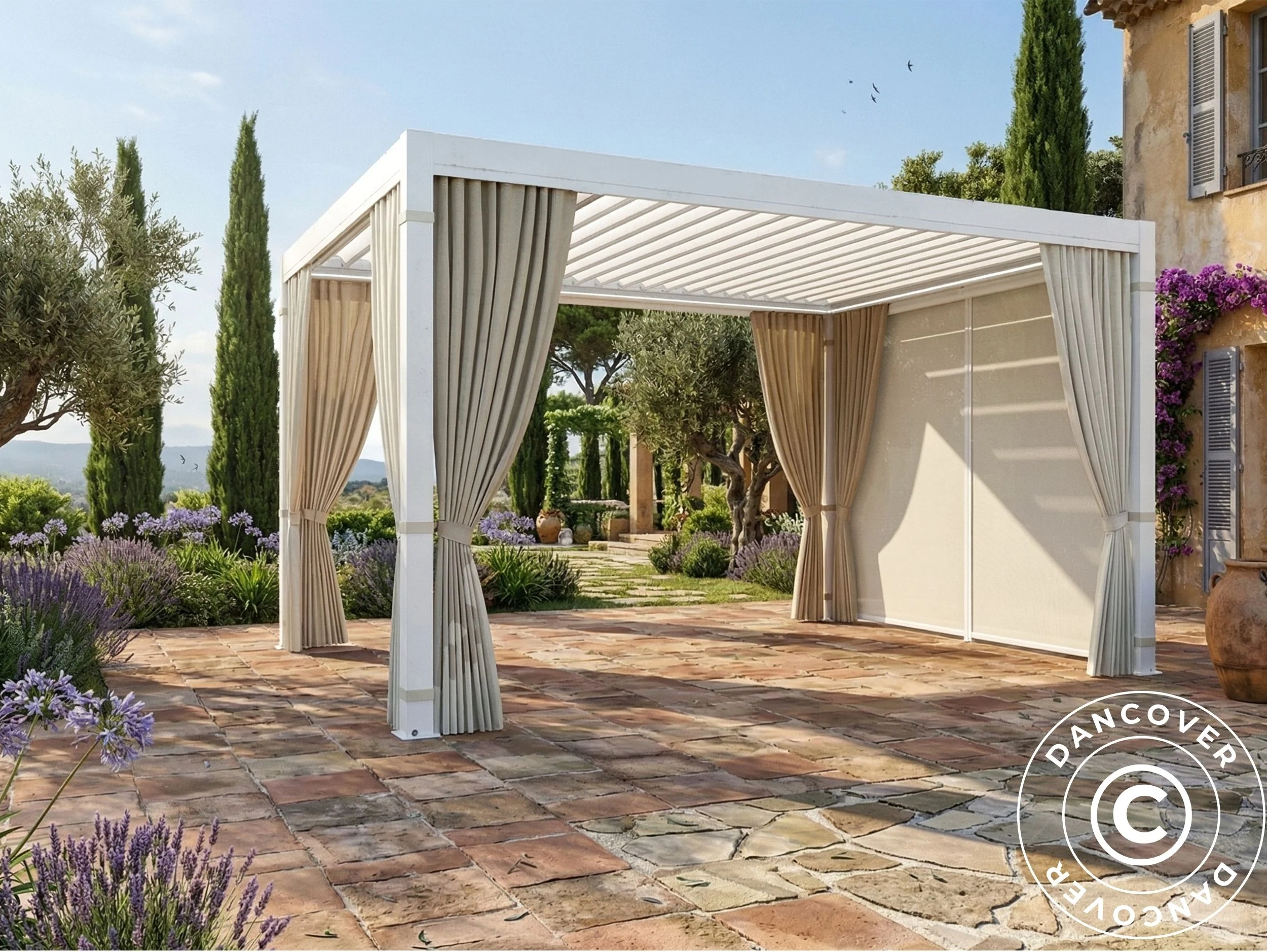 Ścianki boczne i moskitiera do bioklimatycznego pawilonu ogrodowego pergola San Pablo, 3x4m, bezowy - Image 2
